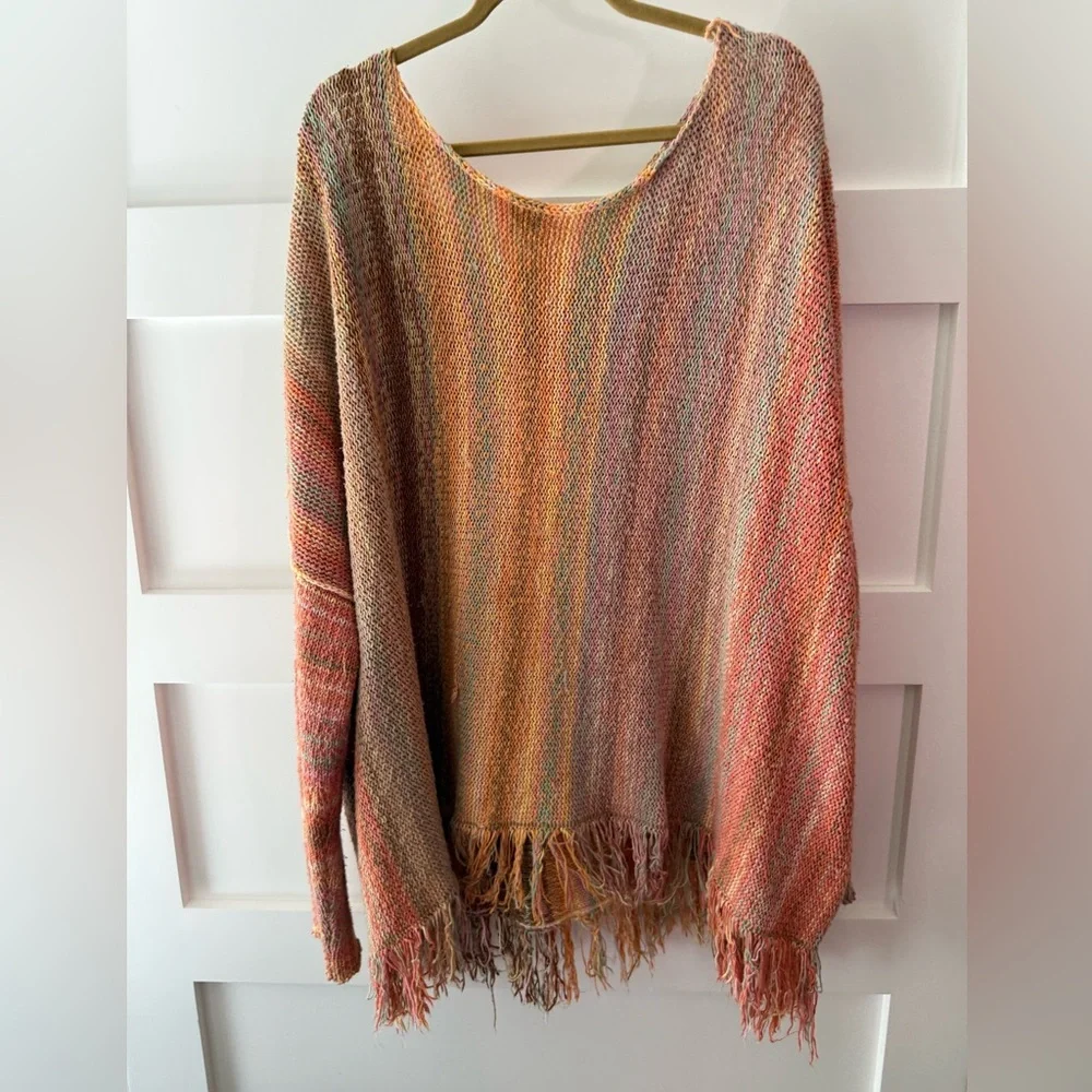 Free People Radiate Sweater in Confetti Combo Pastel Fringe Knit - Picture 6 of 14